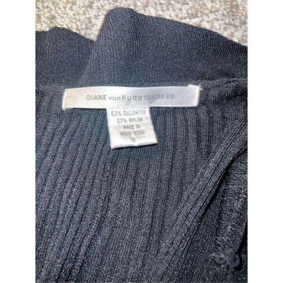 Diane von furstenberg  cardigan Minimalist sz s Ruffle Dark Academia Emo - Picture 5 of 6